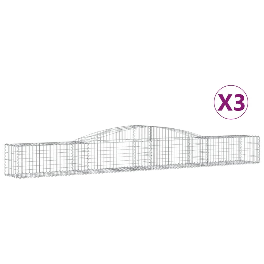 VidaXL Gabions 3 pcs courbé 400x50x40 60 cm fer