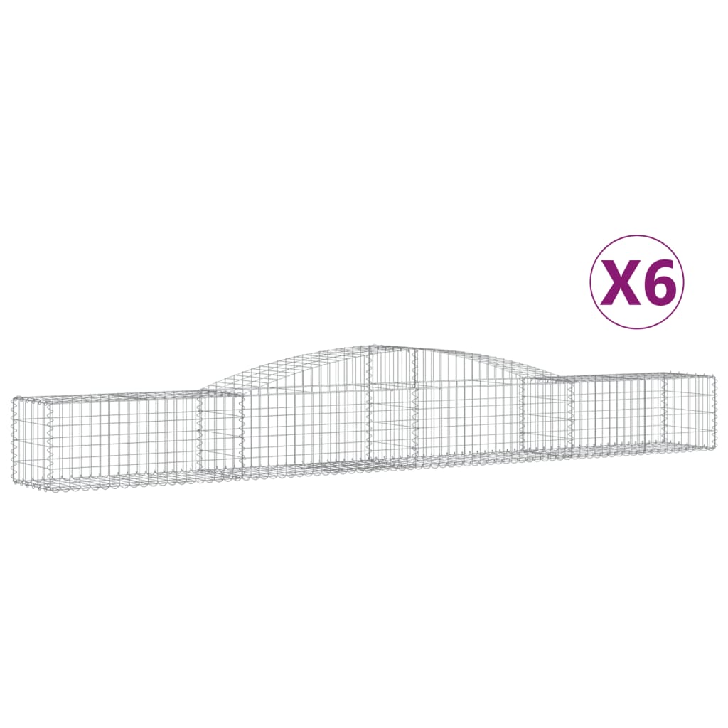 VidaXL Gabions 6 pcs courbé 400x50x40 60 cm fer