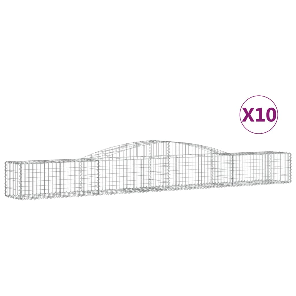 VidaXL Gabions 10 pcs courbé 400x50x40 60 cm fer galvanisé
