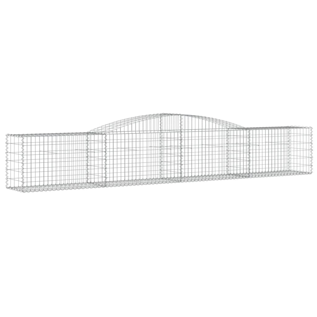 VidaXL Gabions 4 pcs courbé 400x50x60 80 cm fer galvanisé