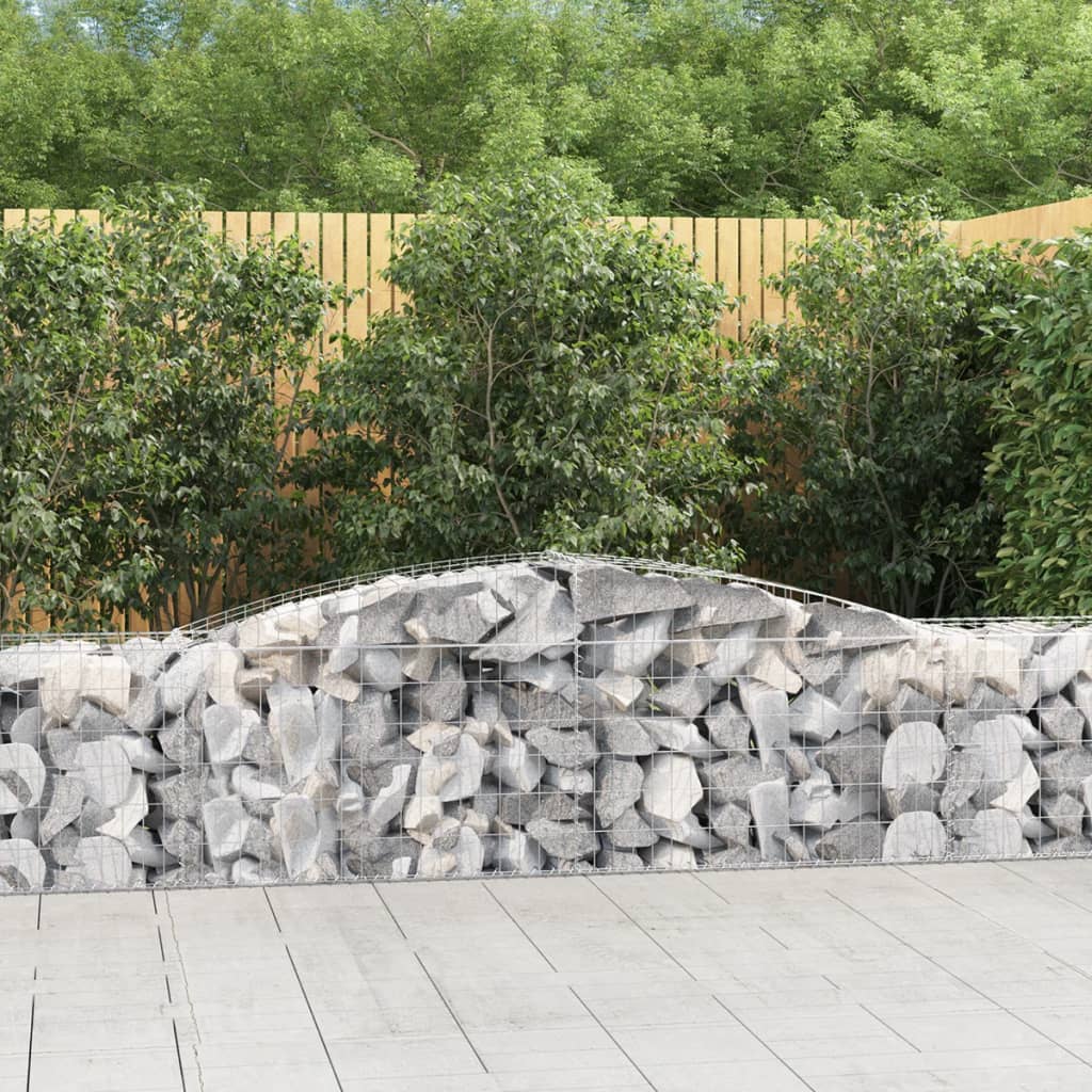 VidaXL Gabions 9 pcs courbé 400x50x60 80 cm fer galvanisé