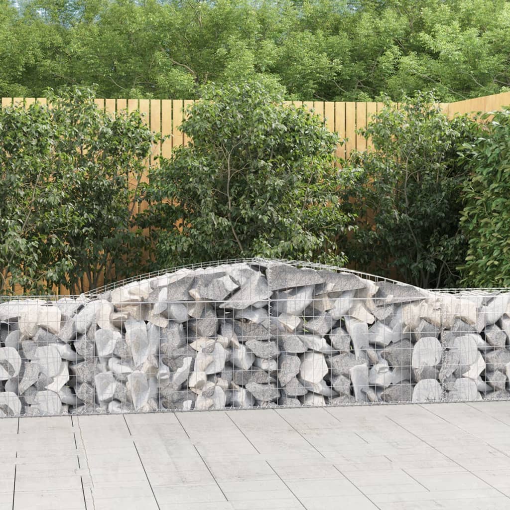VidaXL Gabions 10 pcs courbé 400x50x60 80 cm fer galvanisé