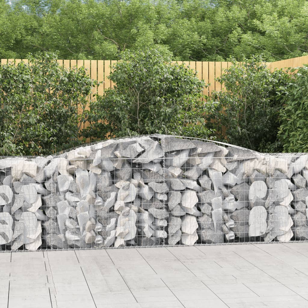 VidaXL Gabions 4 pcs courbé 400x50x80 100 cm fer galvanisé