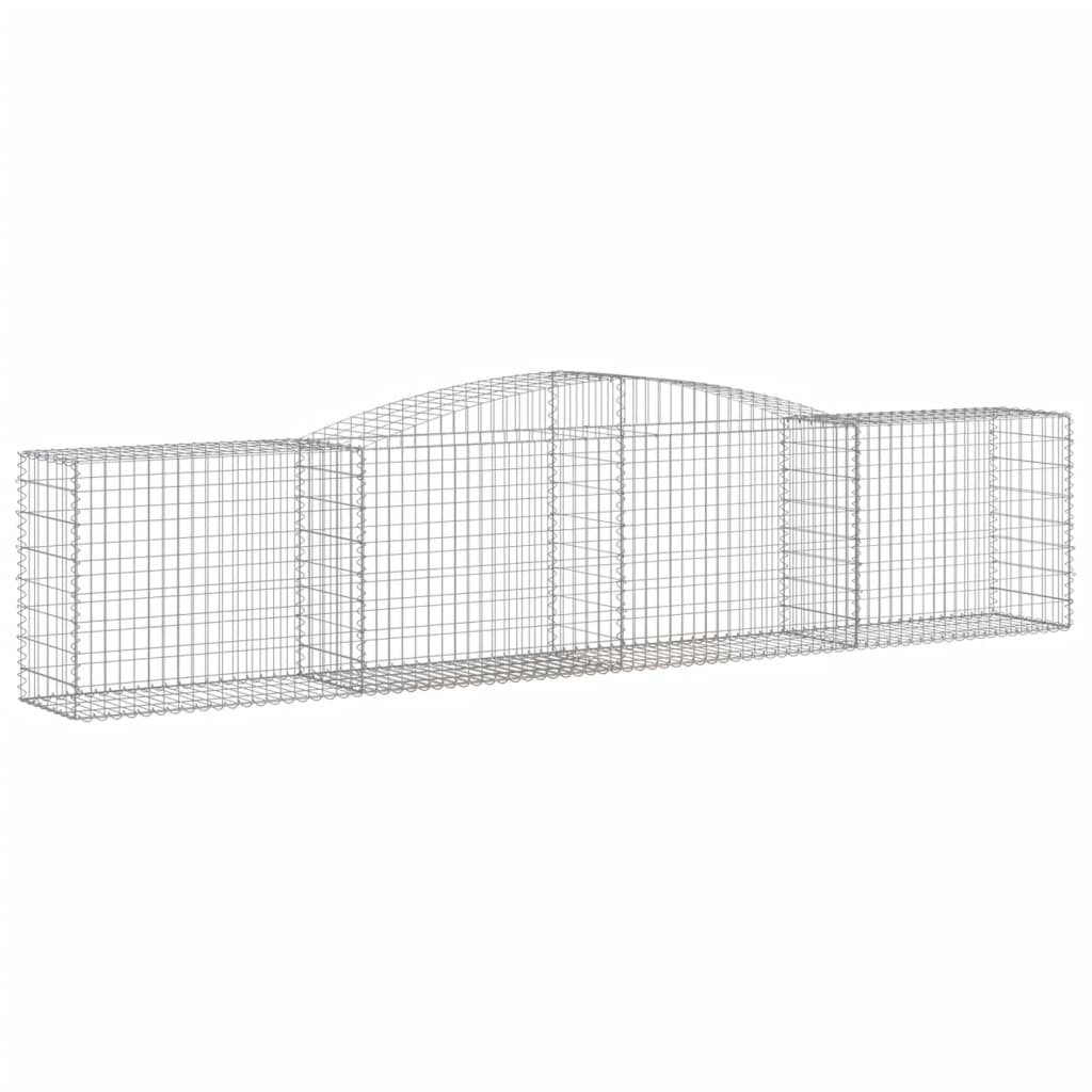 VidaXL Gabions 8 pcs courbé 400x50x80 100 cm fer galvanisé