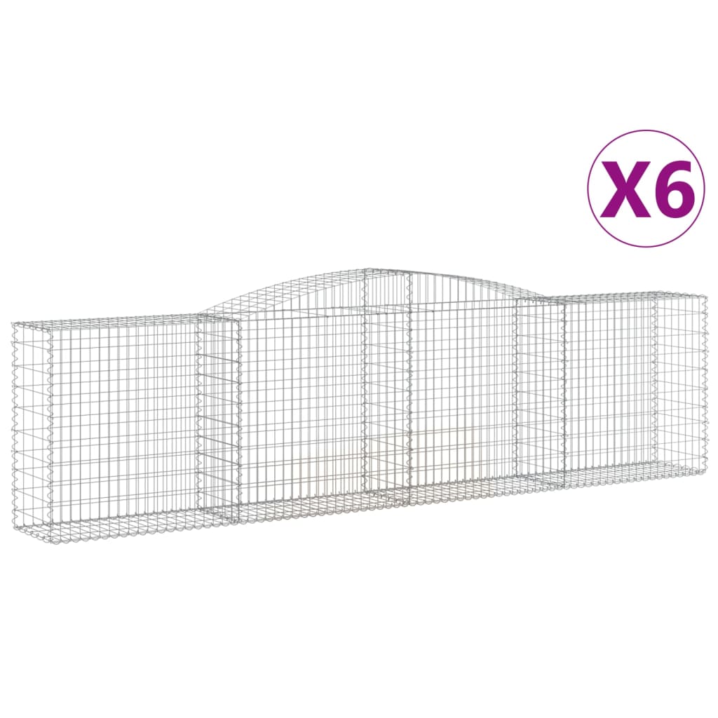 VidaXL Gabions 6 pcs courbé 400x50x100 120 cm fer