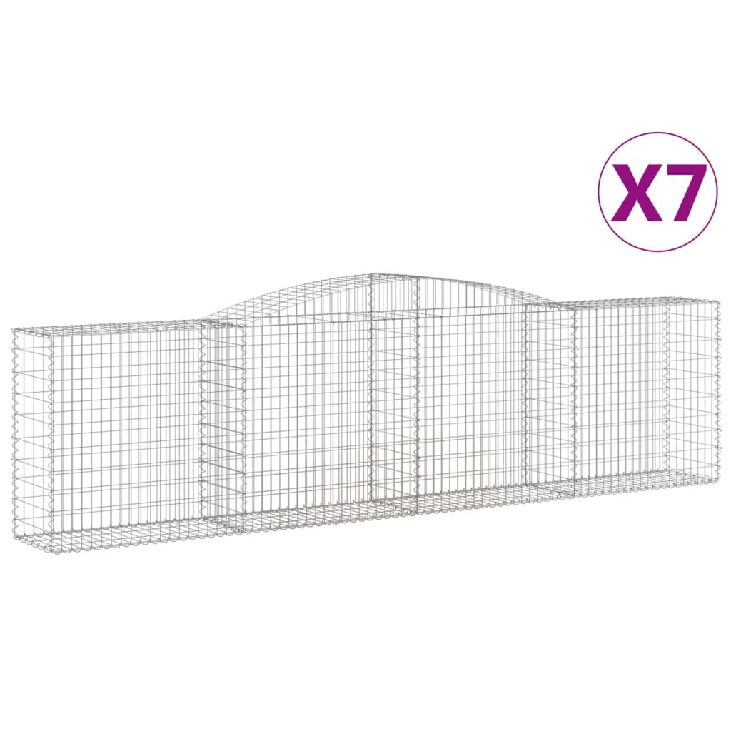 VidaXL Gabions 7 pcs courbé 400x50x100 120 cm fer