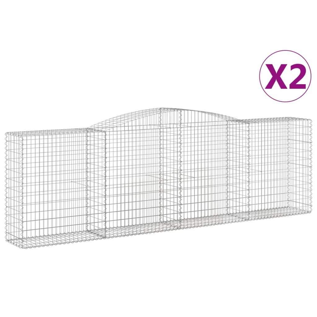 VidaXL Gabions 2 pcs courbé 400x50x120 140 cm fer