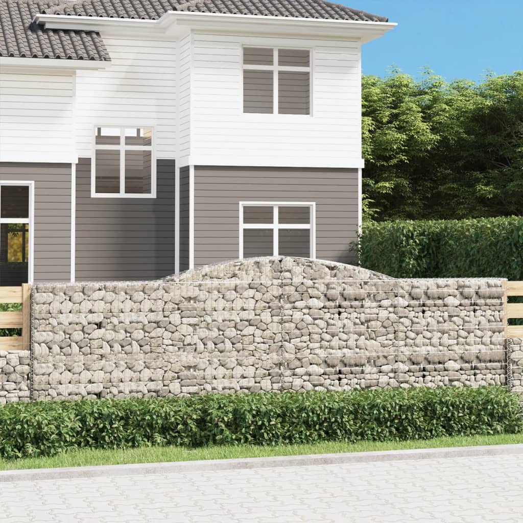 VidaXL Gabions 5 pcs courbé 400x50x120 140 cm fer