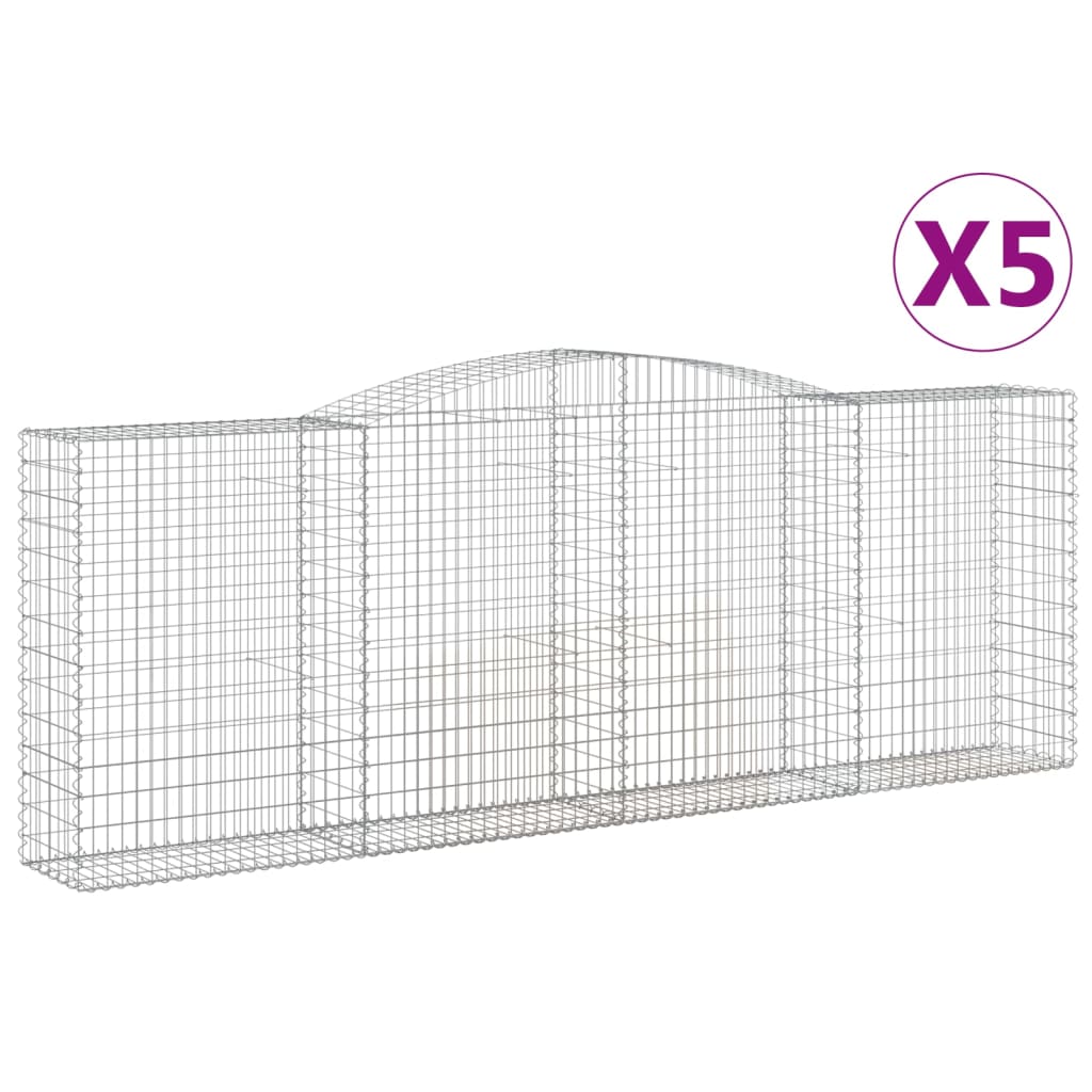 VidaXL Gabions 5 pcs courbé 400x50x140 160 cm fer