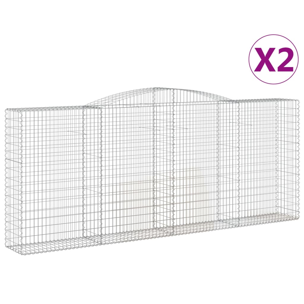 VidaXL Gabions 2 pcs courbé 400x50x160 180 cm fer