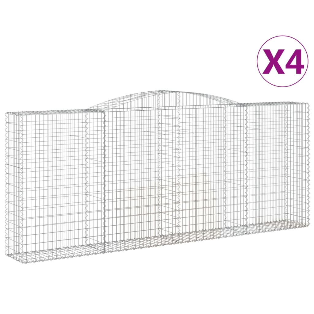 VidaXL Gabions 4 pcs courbé 400x50x160 180 cm fer