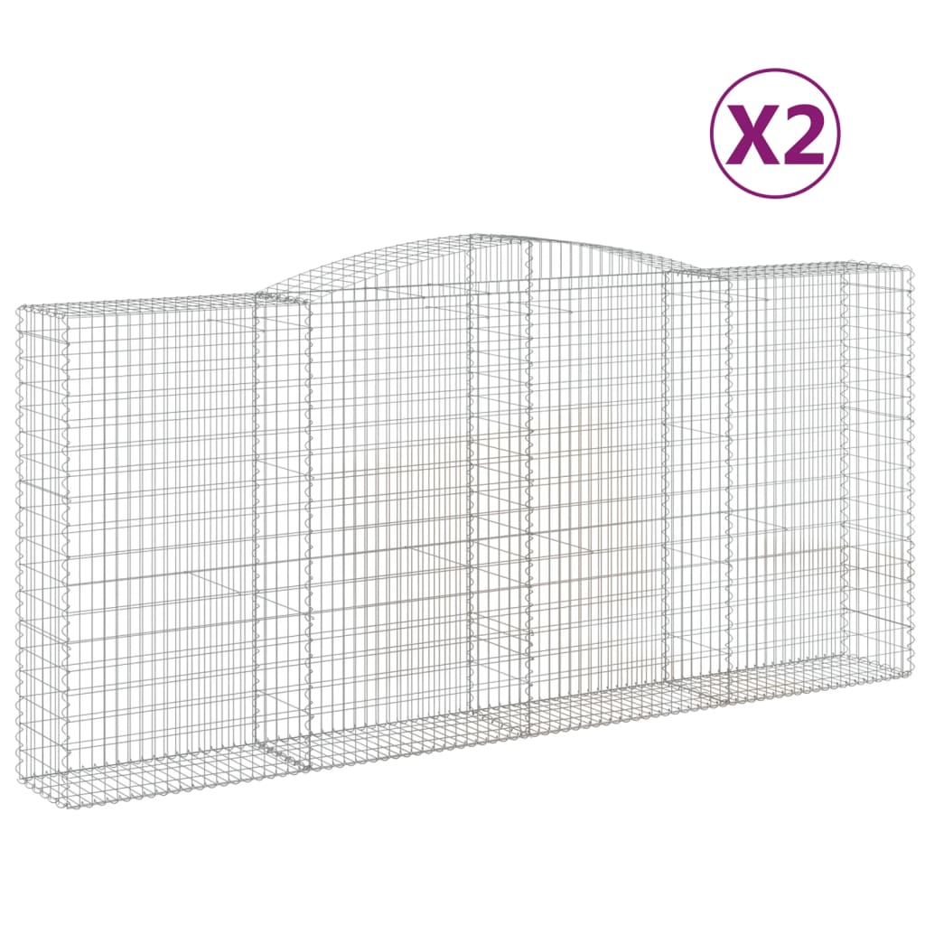 VidaXL Gabions 2 pcs courbé 400x50x180 200 cm fer