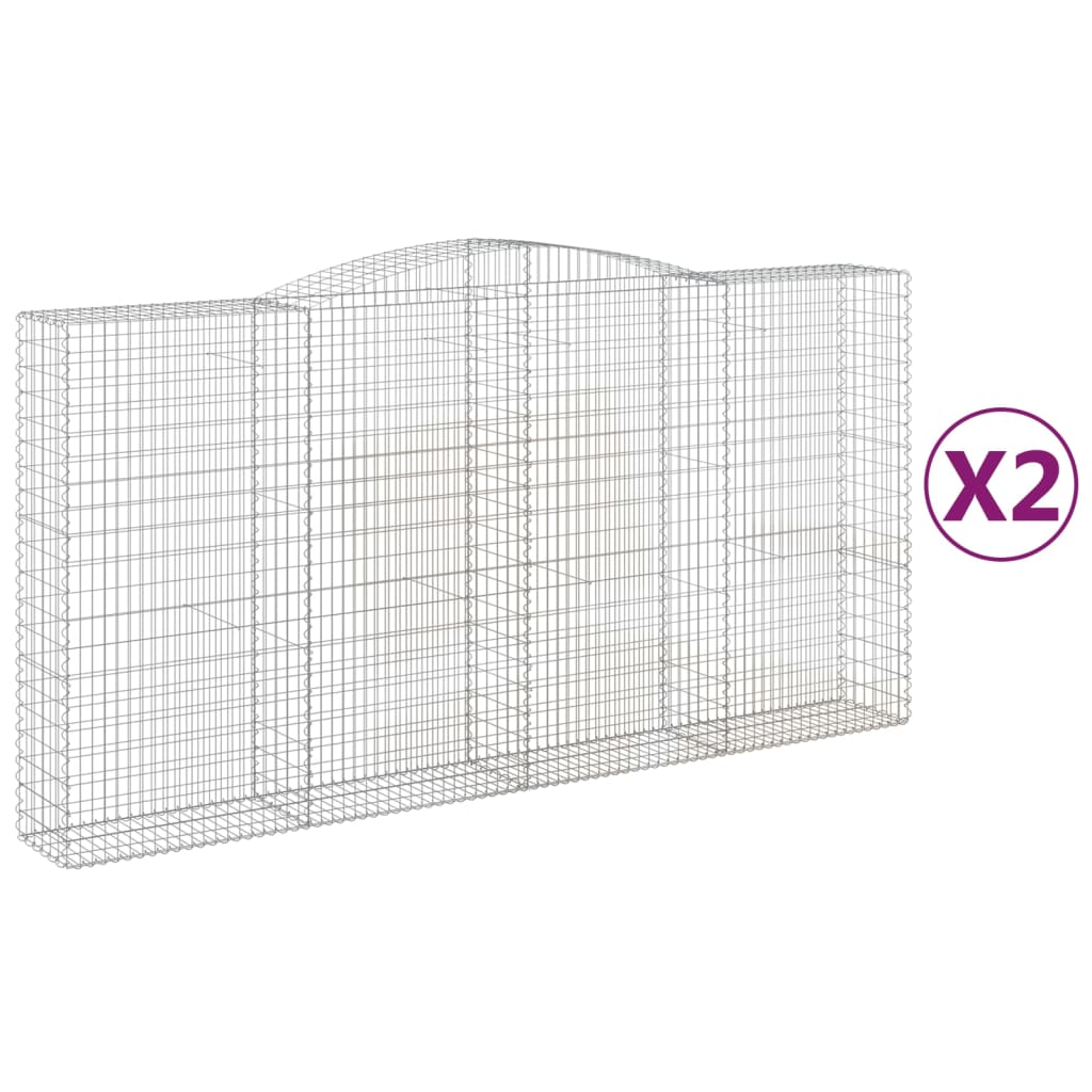 VidaXL Gabions 2 pcs courbé 400x50x200 220 cm fer