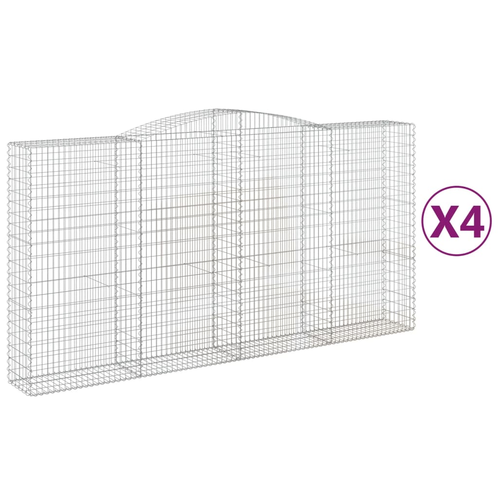 VidaXL Gabions 4 pcs courbé 400x50x200 220 cm fer