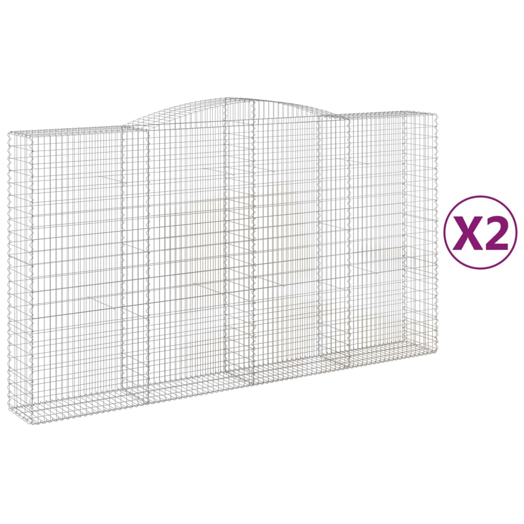 VidaXL Gabions 2 pcs courbé 400x50x220 240 cm fer