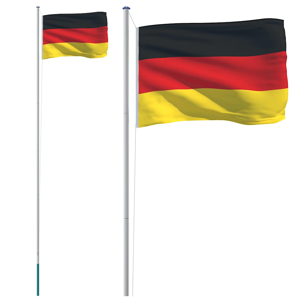 VidaXL Drapeau avec mât Allemagne 6,23 m aluminium