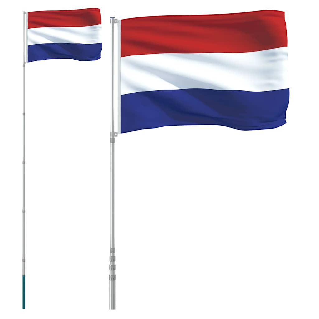 VidaXL Drapeau avec mât Pays-Bas 5,55 m aluminium