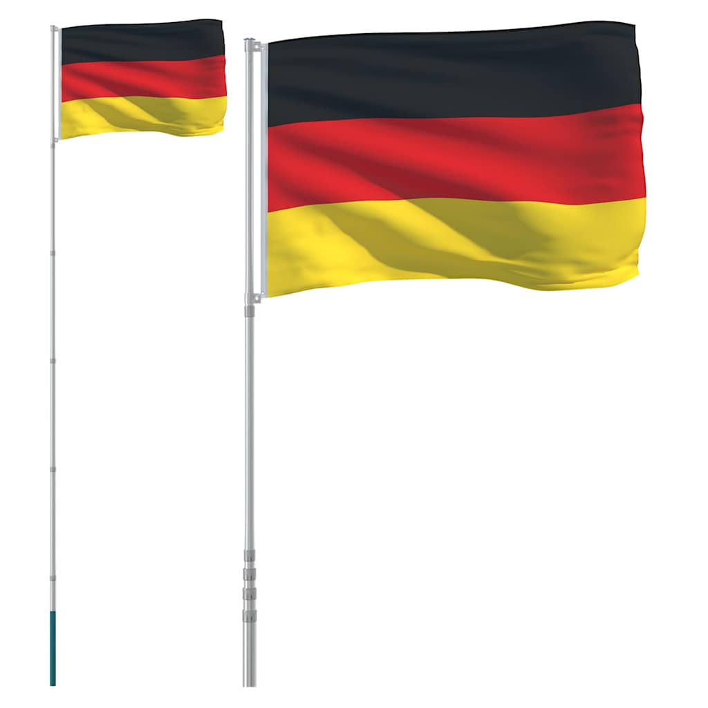 VidaXL Drapeau avec mât Allemagne 5,55 m aluminium