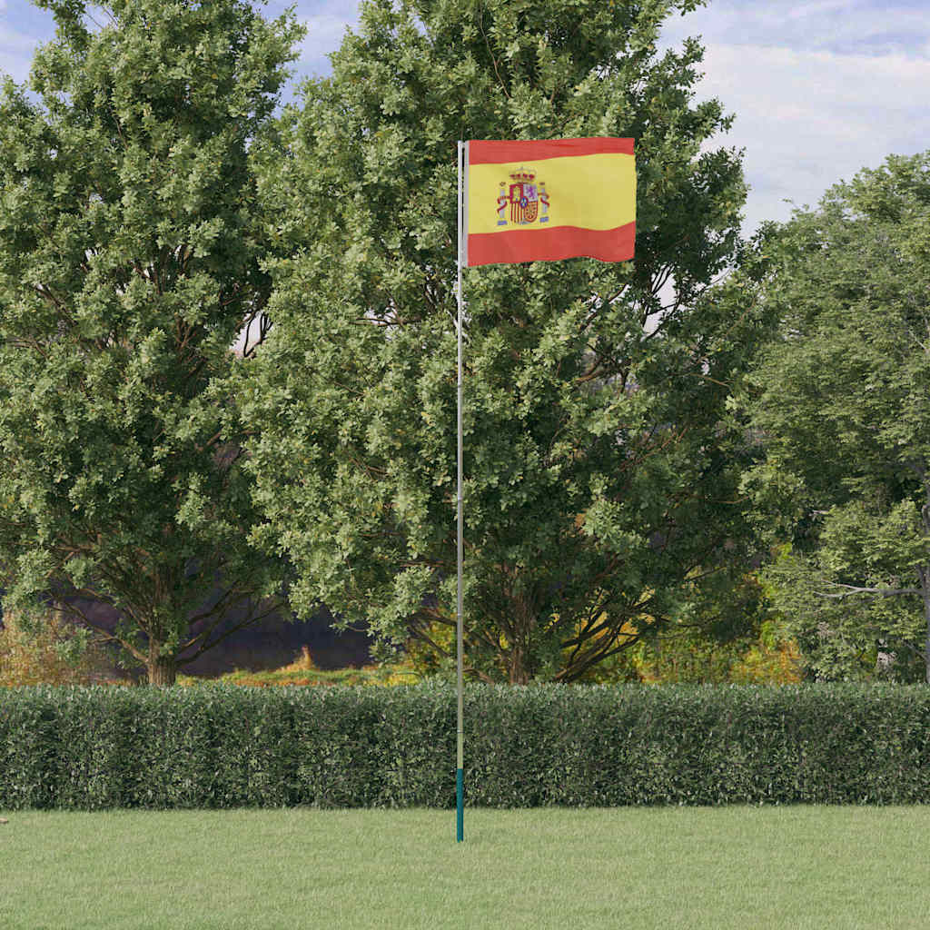 VidaXL Drapeau avec mât Espagne 5,55 m aluminium