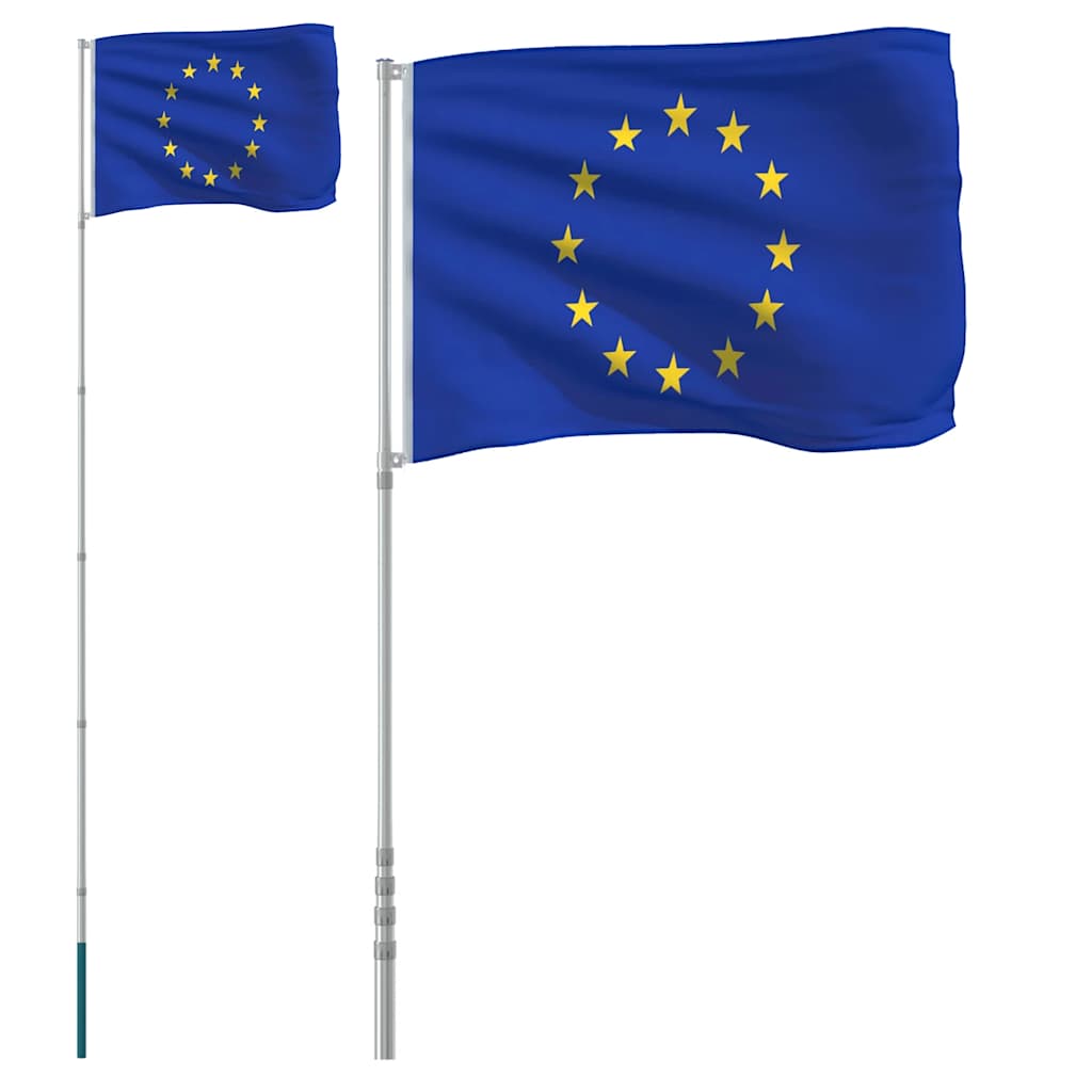VidaXL Drapeau avec mât Europe 5,55 m aluminium