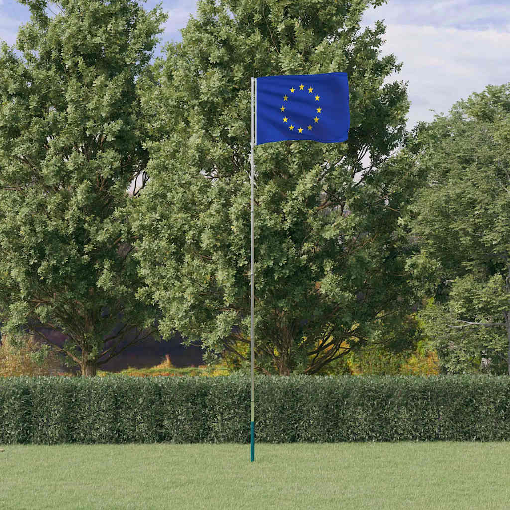 VidaXL Drapeau avec mât Europe 5,55 m aluminium