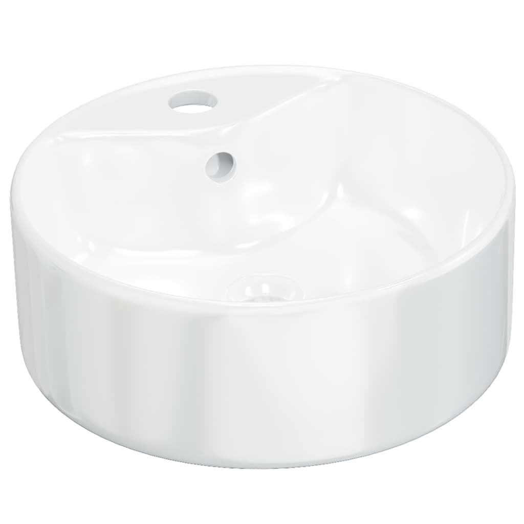 Vidaxx lavabo 40x14,5 cm rond en céramique blanc