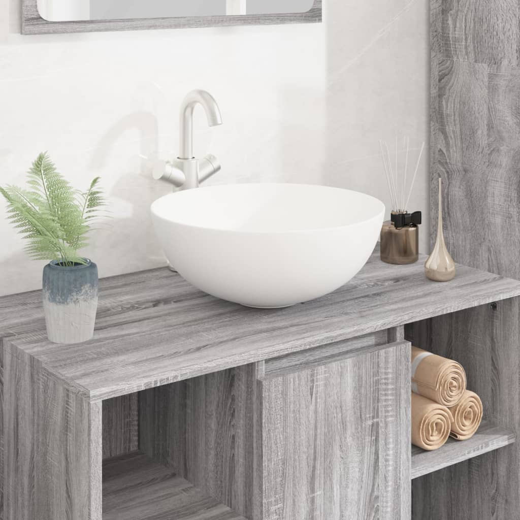 Vidaxx lavabo 36x15 cm rond en céramique blanc