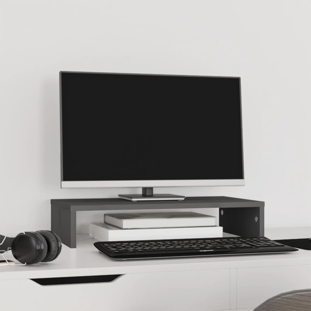 Vidaxx support pour moniteur 50x27x10 cm bois de pin massif gris