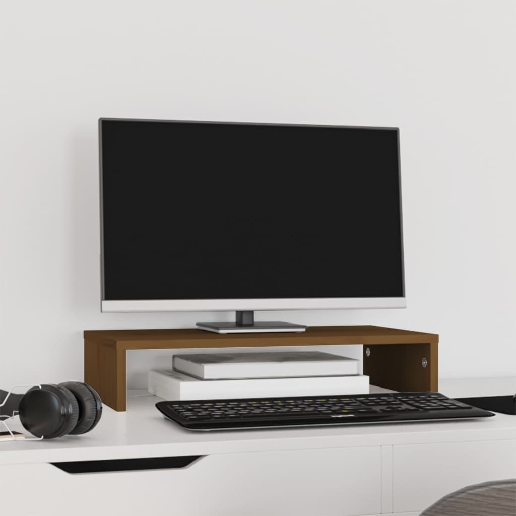Vidaxx support pour moniteur 50x27x10 cm bois de pin massif marron miel