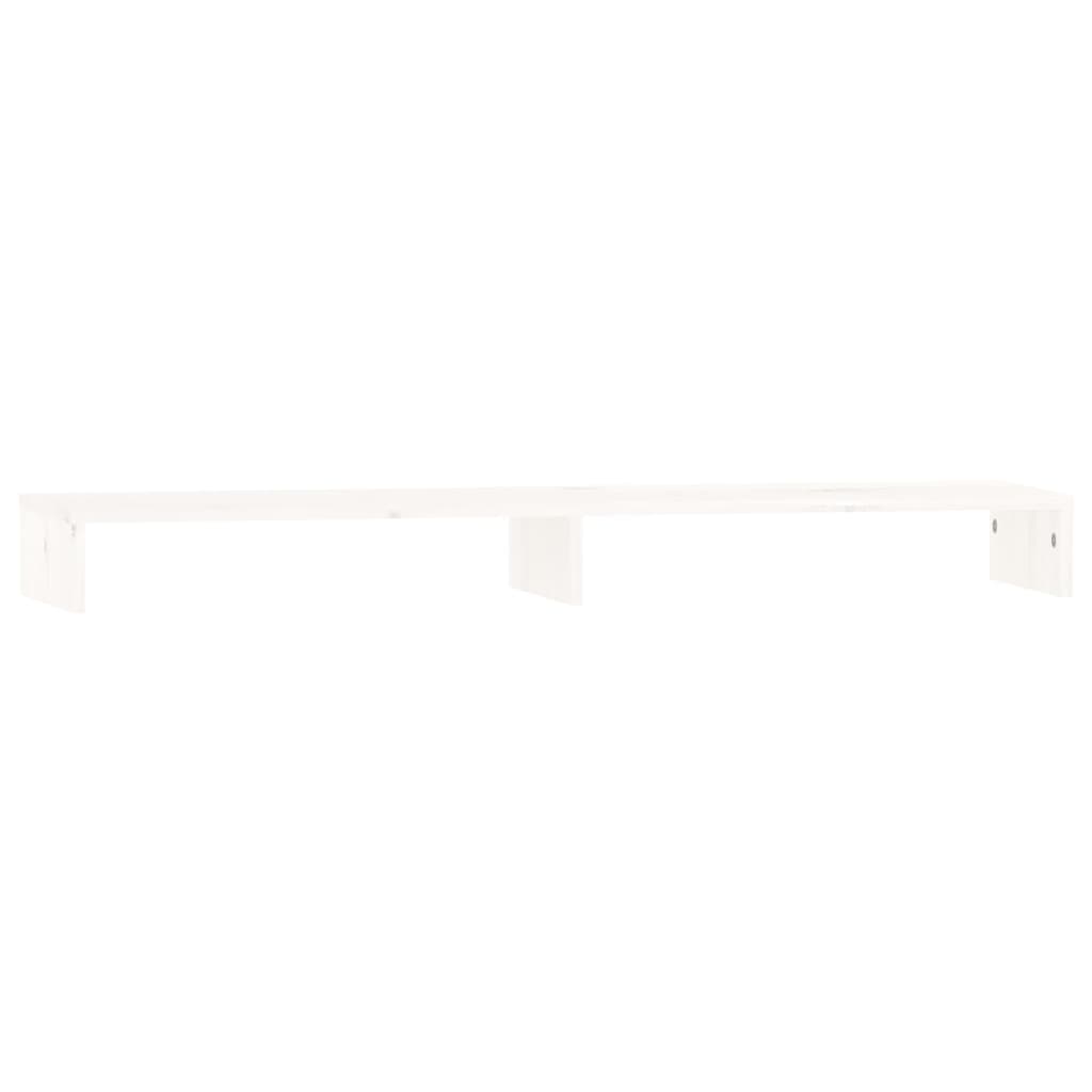 VidaXL support pour moniteur 100x27x10 cm bois de pin massif blanc