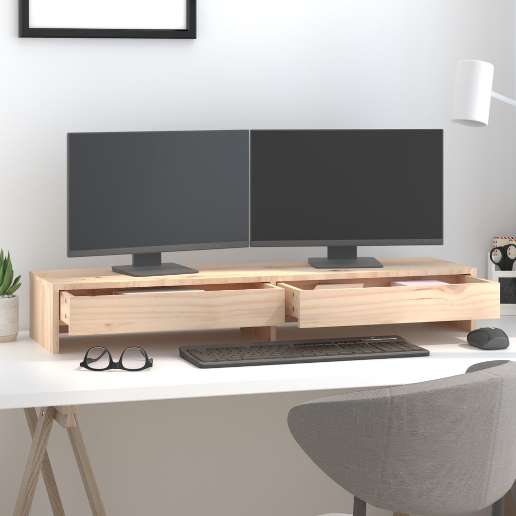 Vidaxxl support pour écran 100x27x15 cm bois de pin massif