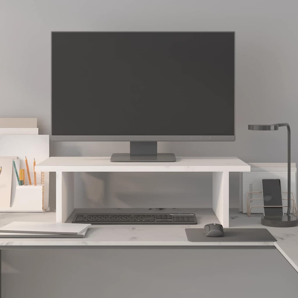 Vidaxx support pour moniteur 50x27x15 cm bois de pin massif blanc
