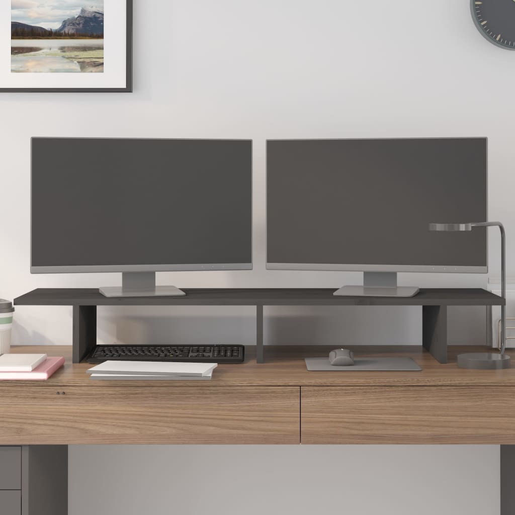 Vidaxx support pour moniteur 100x27x15 cm bois de pin massif gris