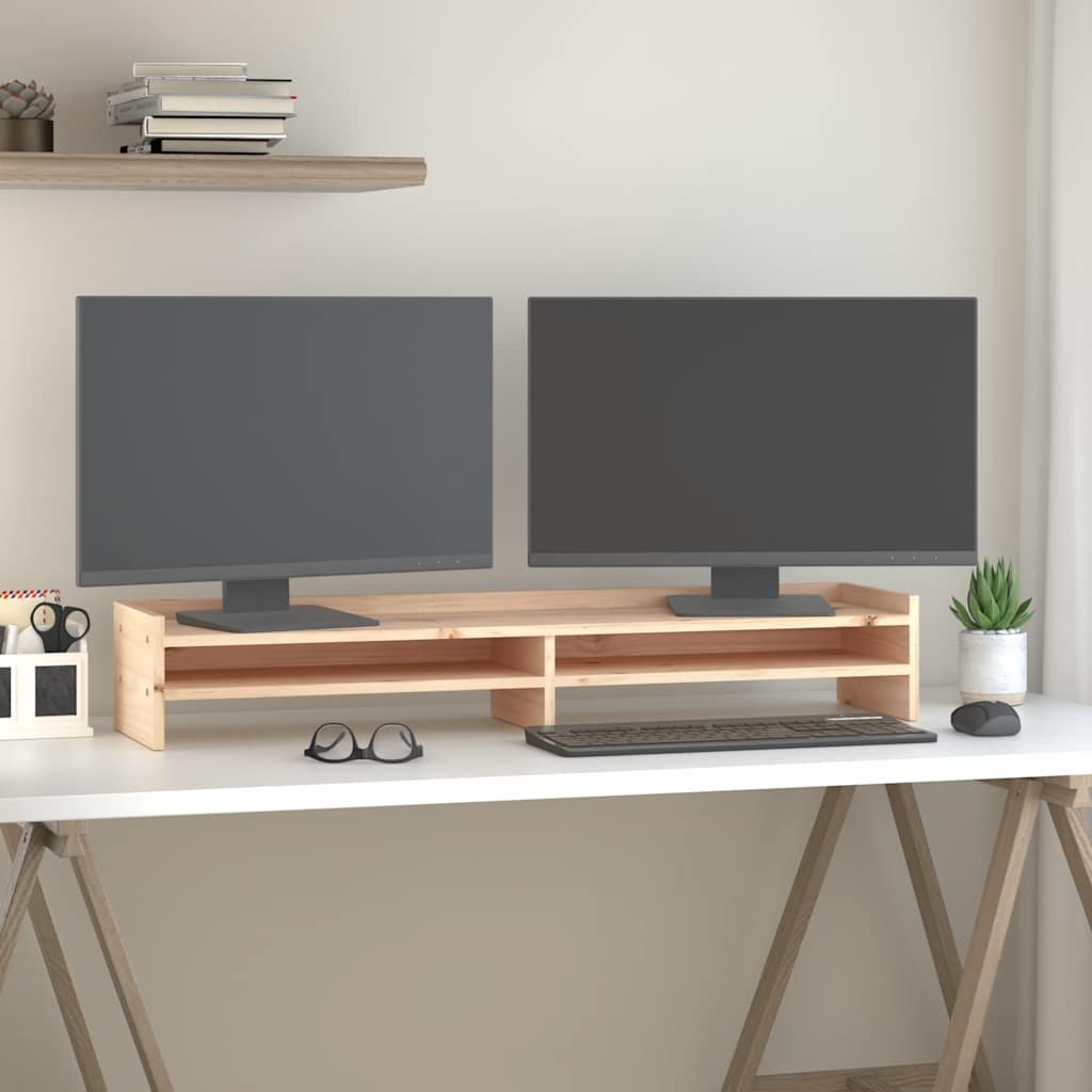 Vidaxxl support pour écran 100x24x16 cm bois de pin massif