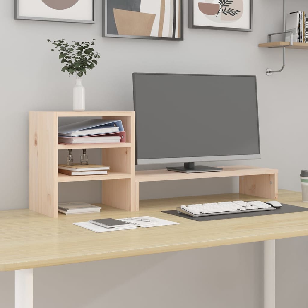 Vidaxxl support pour écran 81x20x30 cm bois de pin massif
