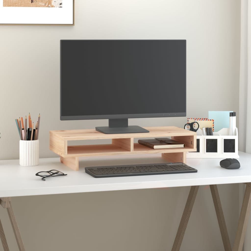Vidaxxl support pour écran 60x27x14 cm bois de pin massif