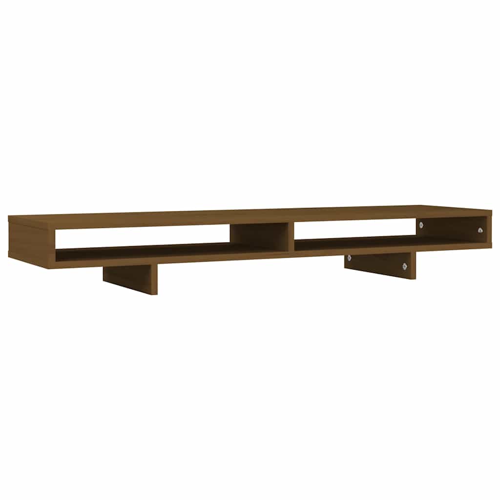 Vidaxxl support pour écran 100x27x14 cm pin massif marron miel