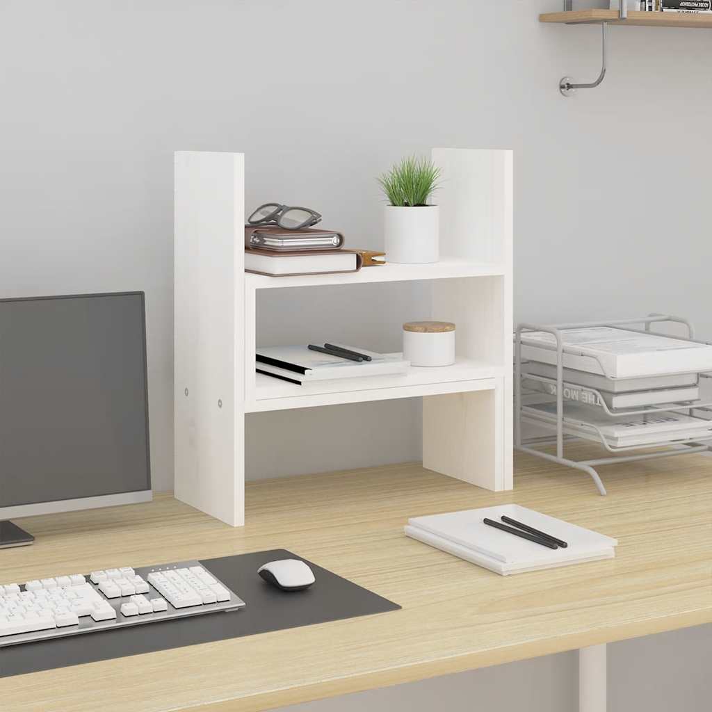 Vidaxx support pour moniteur (39-72)x17x43 cm bois de pin massif blanc