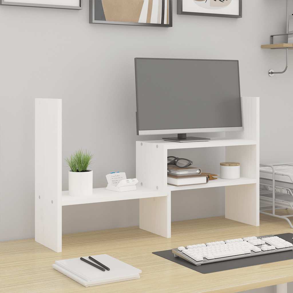 Vidaxx support pour moniteur (39-72)x17x43 cm bois de pin massif blanc