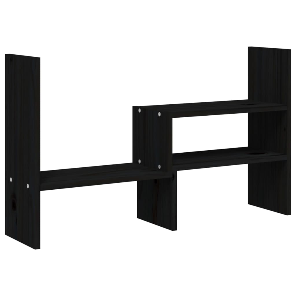 VidaXL support pour moniteur (39-72)x17x43 cm bois de pin massif noir