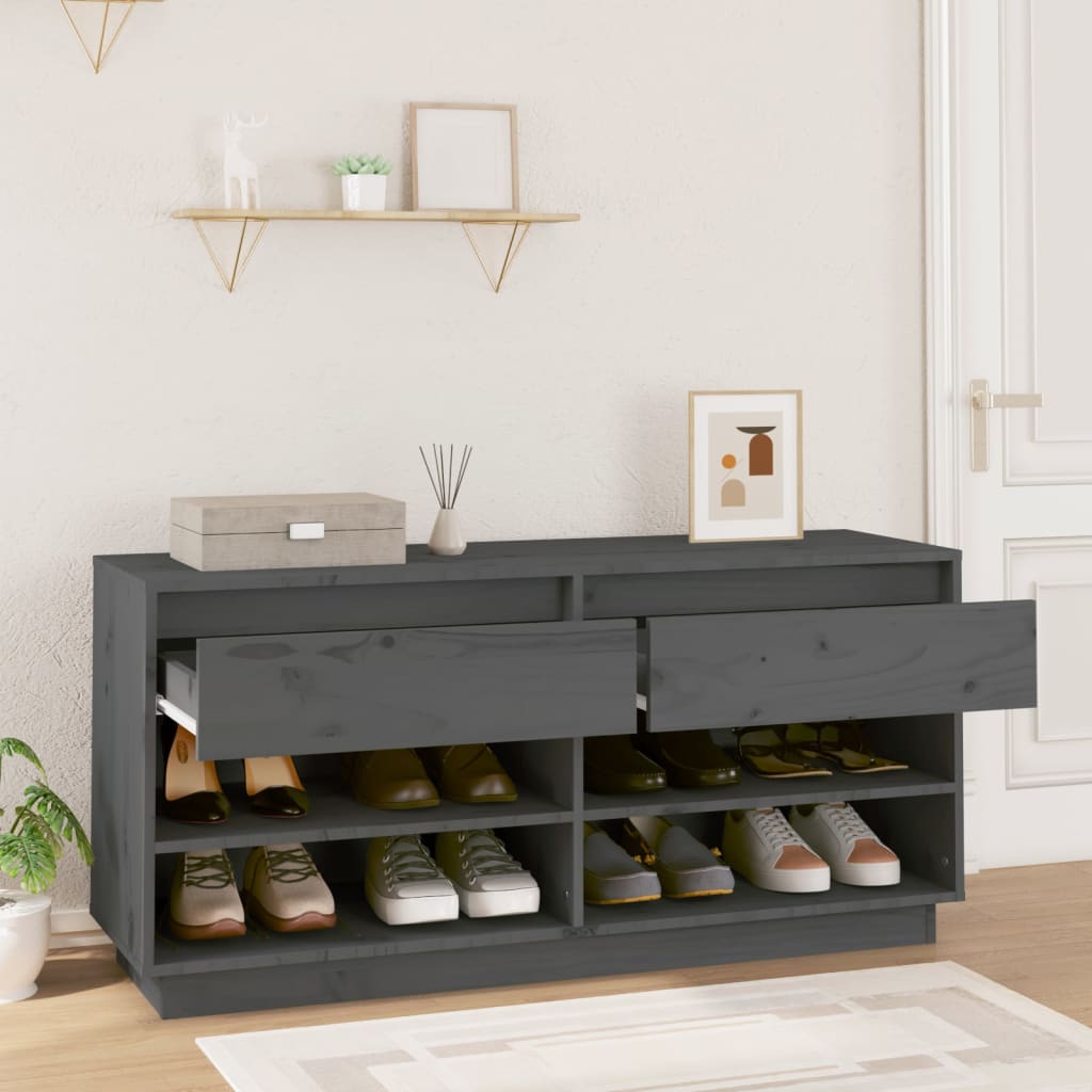 Vidaxx armoire à chaussures 110x34x52 cm bois de pin massif gris
