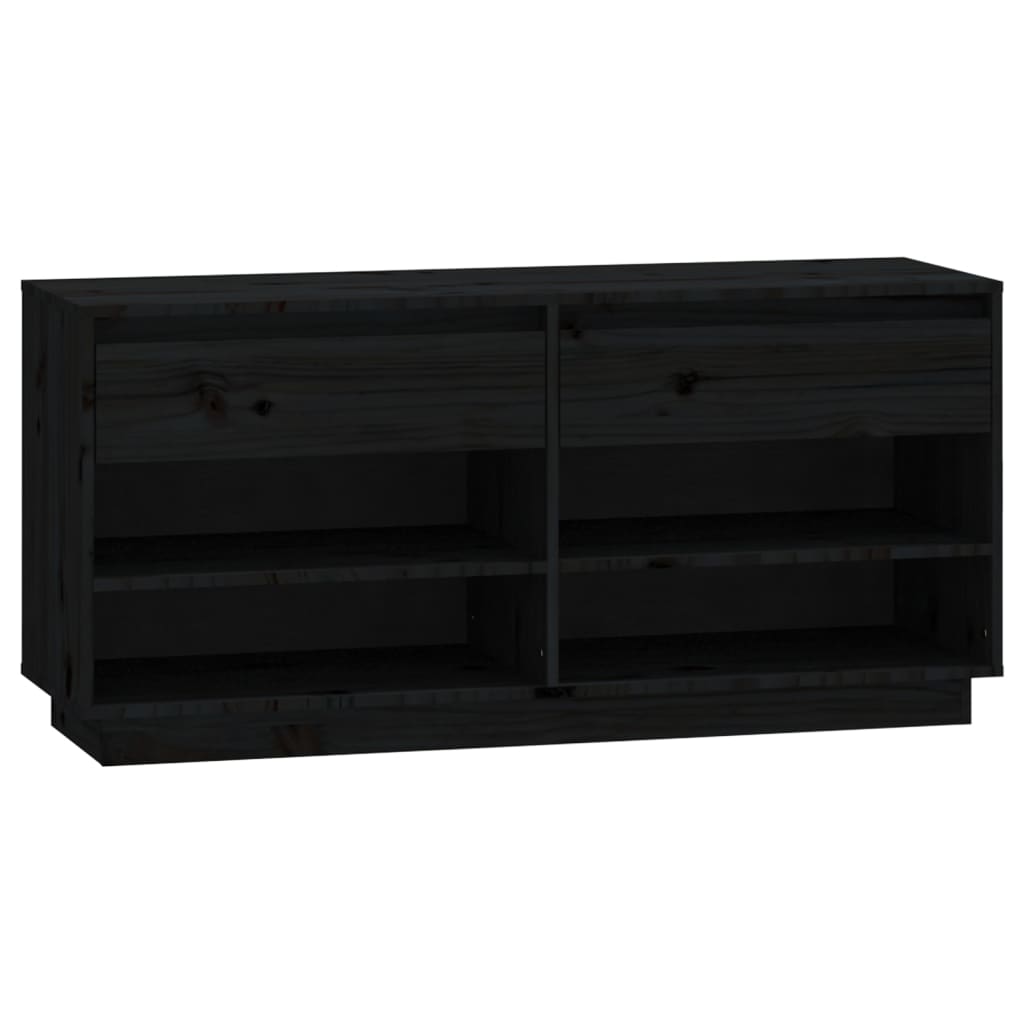 Vidaxx armoire à chaussures 110x34x52 cm bois de pin massif noir