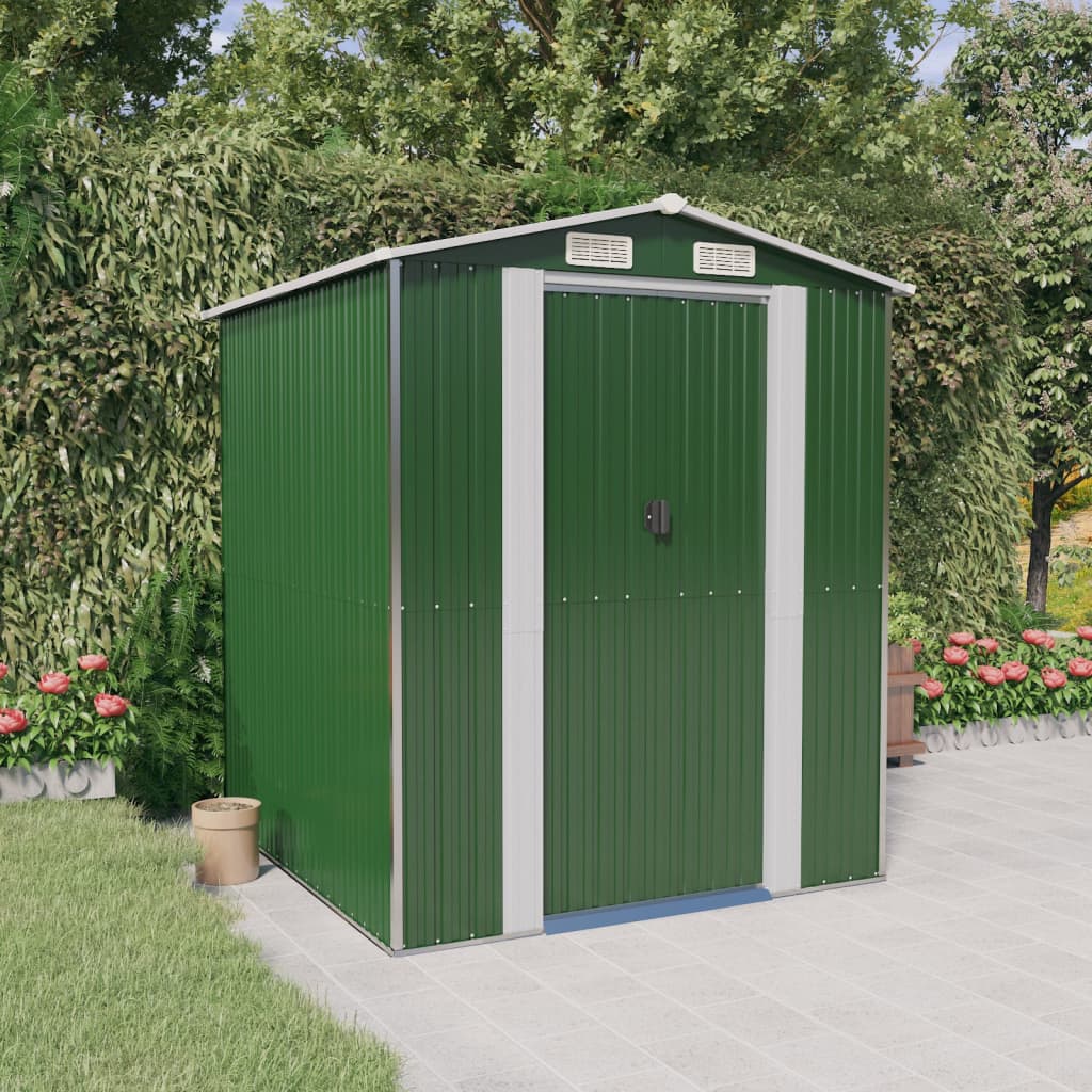 VidaXL Abri de jardin 192x191x223 cm acier galvanisé vert
