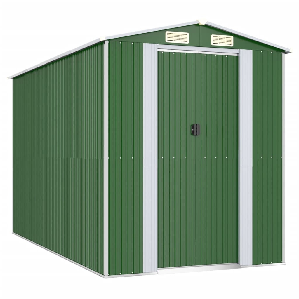 VidaXL Abri de jardin 192x357x223 cm acier galvanisé vert
