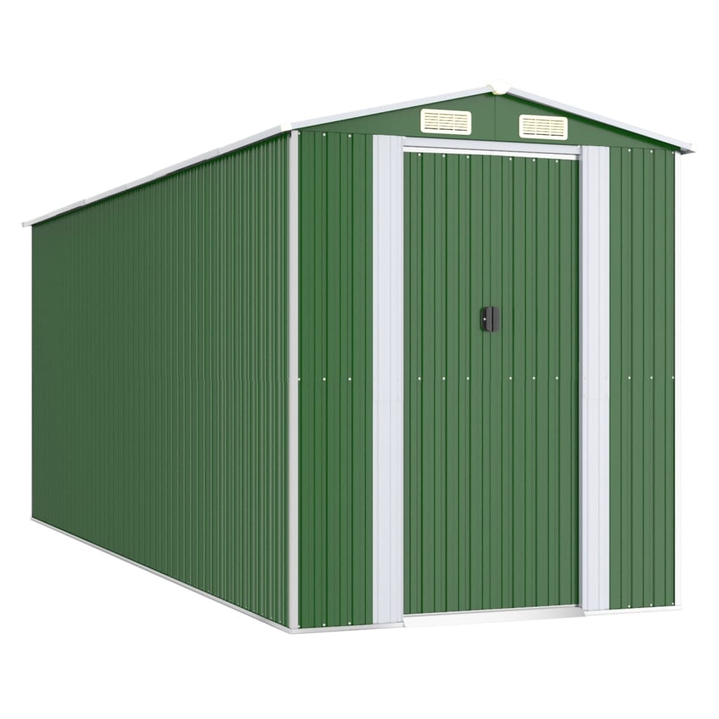 VidaXL Abri de jardin 192x523x223 cm acier galvanisé vert