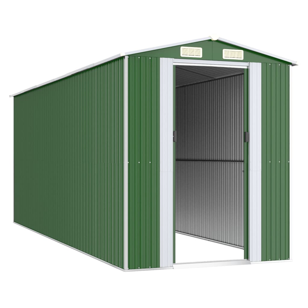 VidaXL Abri de jardin 192x523x223 cm acier galvanisé vert