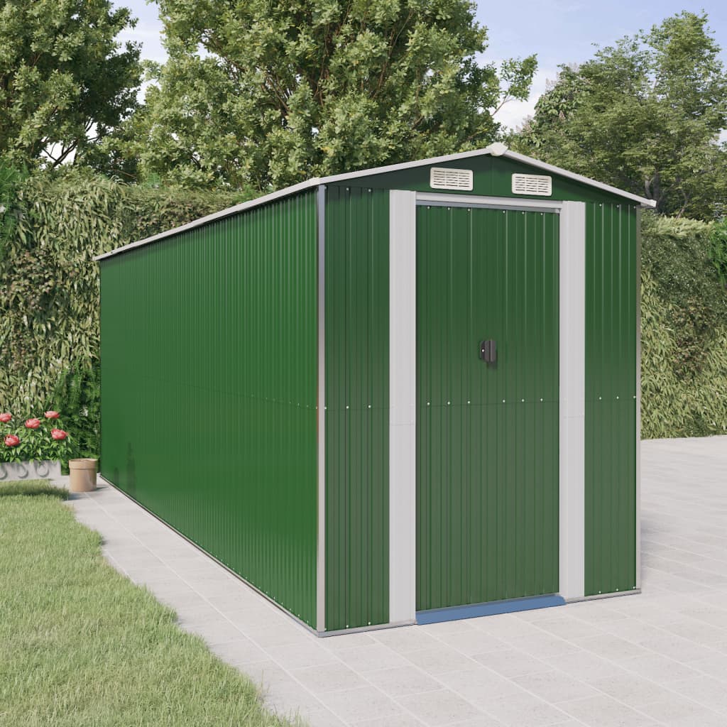 VidaXL Abri de jardin 192x523x223 cm acier galvanisé vert