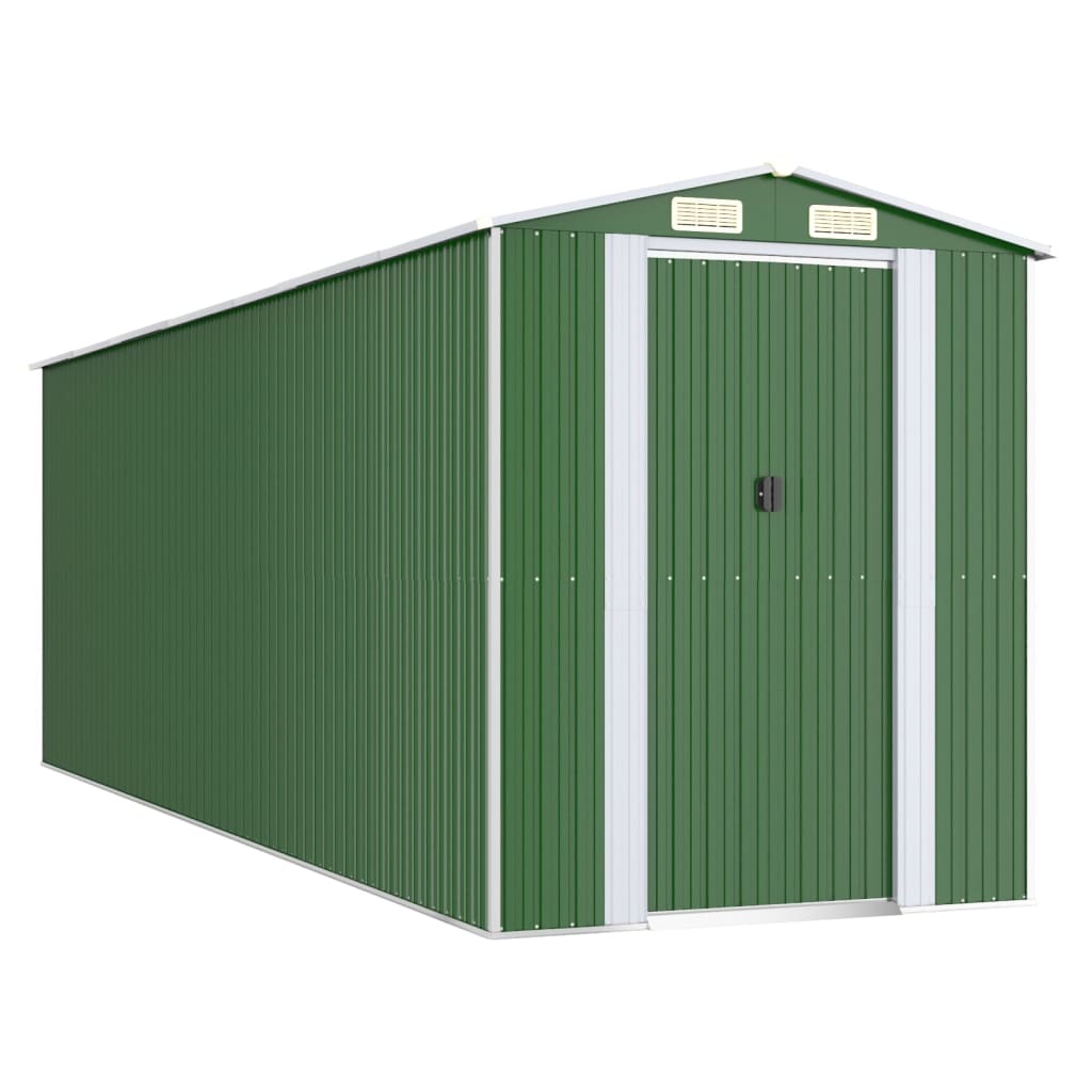 VidaXL Abri de jardin 192x606x223 cm acier galvanisé vert