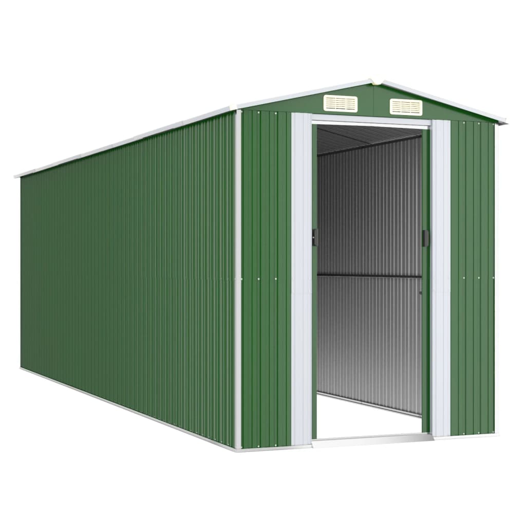 VidaXL Abri de jardin 192x606x223 cm acier galvanisé vert