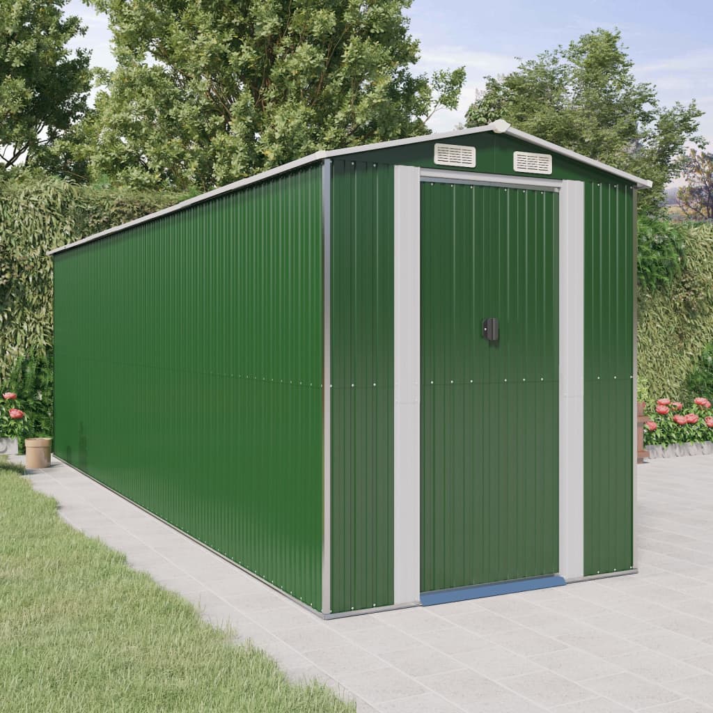 VidaXL Abri de jardin 192x606x223 cm acier galvanisé vert